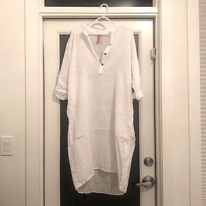 White Linen Caposhie Caftan Dress